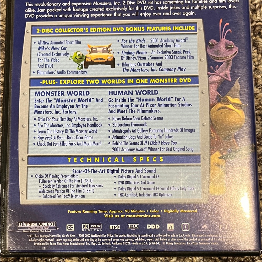 Monsters, Inc. Collector's Edition DVD - Picture 5 of 8